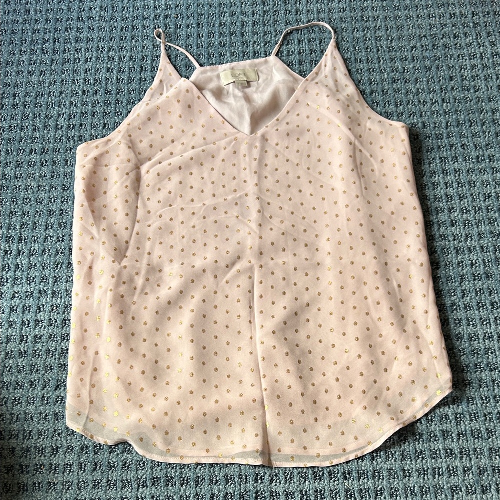 LOFT Light Pink Polka Dot Camisole